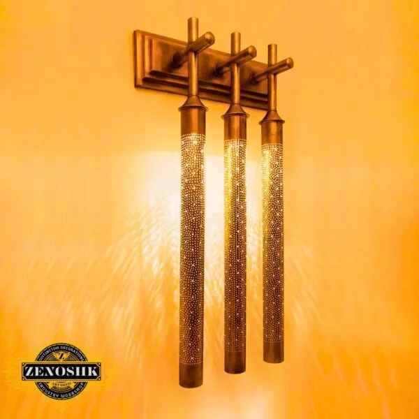 Illuminate Your Space with Elegance: Handmade Moroccan Brass Wall Sconce