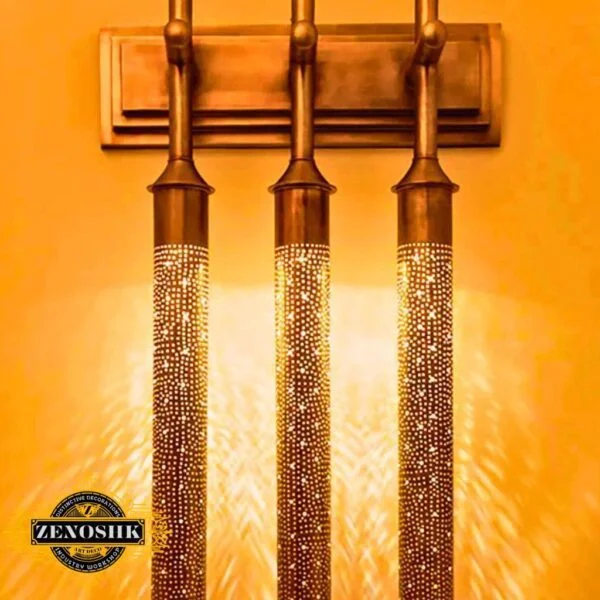 Illuminate Your Space with Elegance: Handmade Moroccan Brass Wall Sconce