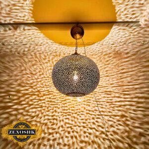 Illuminate with Elegance: Moroccan Handmade Brass Pendant