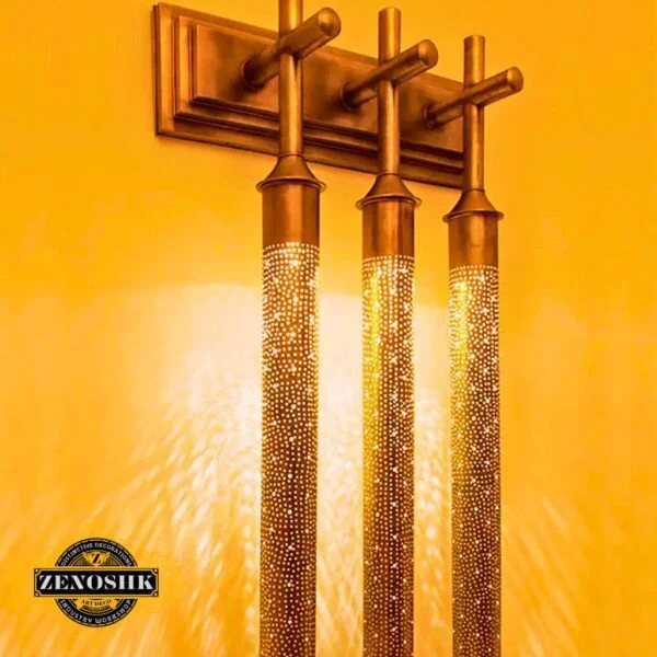 Illuminate Your Space with Elegance: Handmade Moroccan Brass Wall Sconce