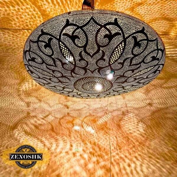Handmade Moroccan Brass or Silver Pendant - Timeless Elegance for Every Room