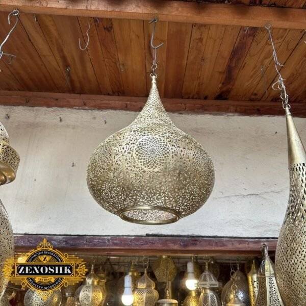 Elevate Your Space with Timeless Beauty: Moroccan Handmade Brass Ceiling Light