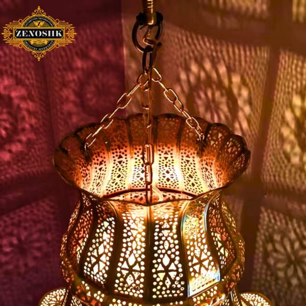 Moroccan-Large-Pendant-Light-Brass-Antique-Vintage