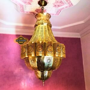 Moroccan Large Pendant Light - Brass Antique Vintage (2)
