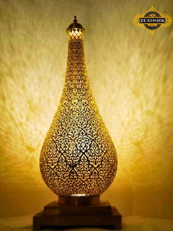 Enchanting-Moroccan-Copper-Floor-Lamp-for-Captivating-Halloween-Ambiance