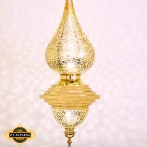 Handmade Artisanal Moroccan-Inspired Long Brass Pendant Light