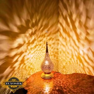 Illuminate Your Space with Handmade Moroccan Brass Table Lamp (3)